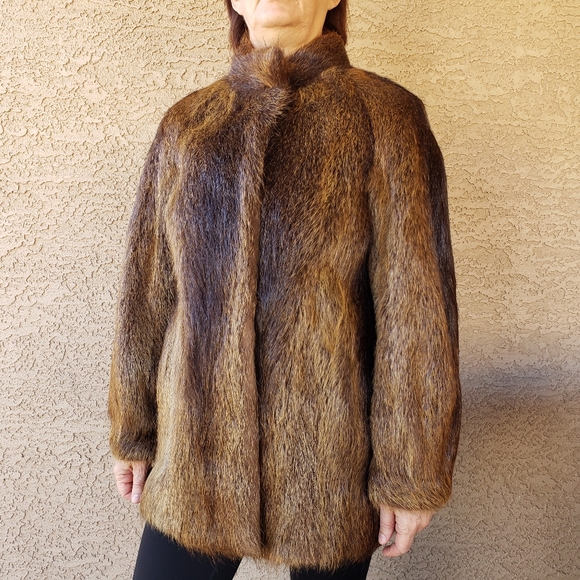 VINTAGE Fox Fur Coat Lined size 42/L - Picture 4 of 10